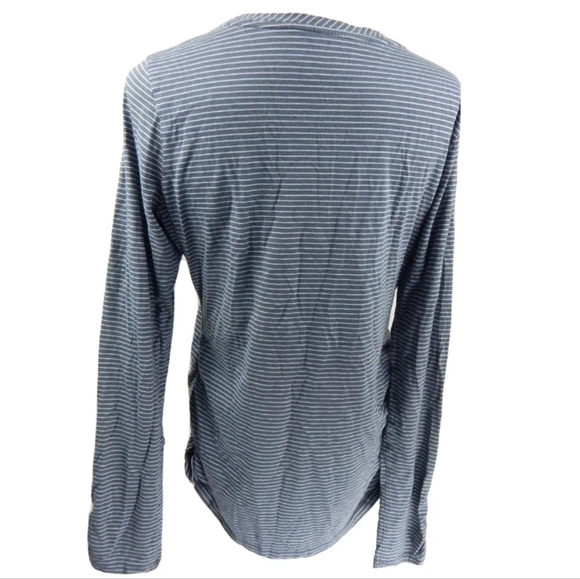 Garnet Hill Ruched Stripe Long Sleeve Tee - Picture 3 of 3